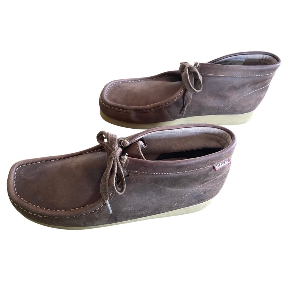 Clarks Stinson Hi Beeswax Brown‎ Leather Wallabee Style Boots Mens 11 M